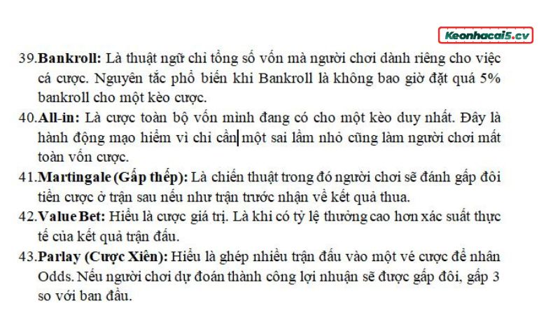 Thuật ngữ về quản lý vốn và chiến thuật bạn nên biết